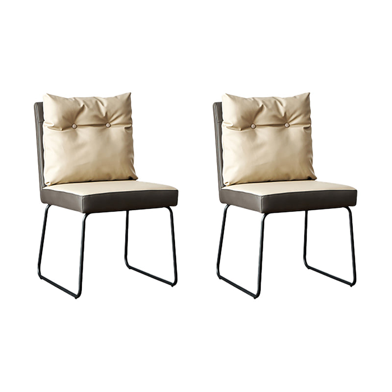 Minimalist Style Luxury Leather Dining Chairs Solid Back Upholstered Chairs White 2 Piece Set Clearhalo ' kitchen&dining_furn' 'Dining Chairs' 'Dining Tables & Seating' 'dining_chair' 'furn' 'furn_dining_chair' 'Furniture' 'furniture_dining_chair' 'Kitchen & Dining Furniture' 'kitchen' 4130574