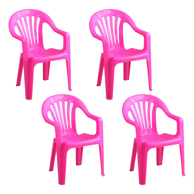 Minimalist Style Slat Back Chair Plastic Stacking Dining Side Chairs for Home Red 4 Piece Set Clearhalo ' kitchen&dining_furn' 'Dining Chairs' 'Dining Tables & Seating' 'dining_chair' 'furn' 'furn_dining_chair' 'Furniture' 'furniture_dining_chair' 'Kitchen & Dining Furniture' 'kitchen' 4130582