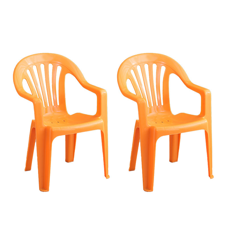 Minimalist Style Slat Back Chair Plastic Stacking Dining Side Chairs for Home Orange 2 Piece Set Clearhalo ' kitchen&dining_furn' 'Dining Chairs' 'Dining Tables & Seating' 'dining_chair' 'furn' 'furn_dining_chair' 'Furniture' 'furniture_dining_chair' 'Kitchen & Dining Furniture' 'kitchen' 4130589