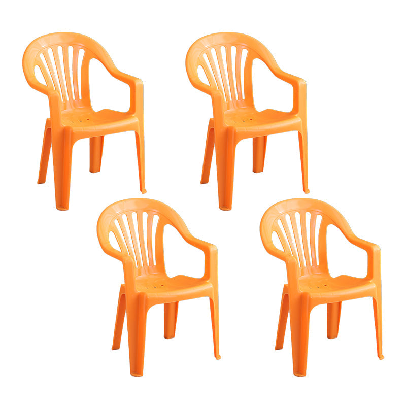 Minimalist Style Slat Back Chair Plastic Stacking Dining Side Chairs for Home Orange 4 Piece Set Clearhalo ' kitchen&dining_furn' 'Dining Chairs' 'Dining Tables & Seating' 'dining_chair' 'furn' 'furn_dining_chair' 'Furniture' 'furniture_dining_chair' 'Kitchen & Dining Furniture' 'kitchen' 4130590