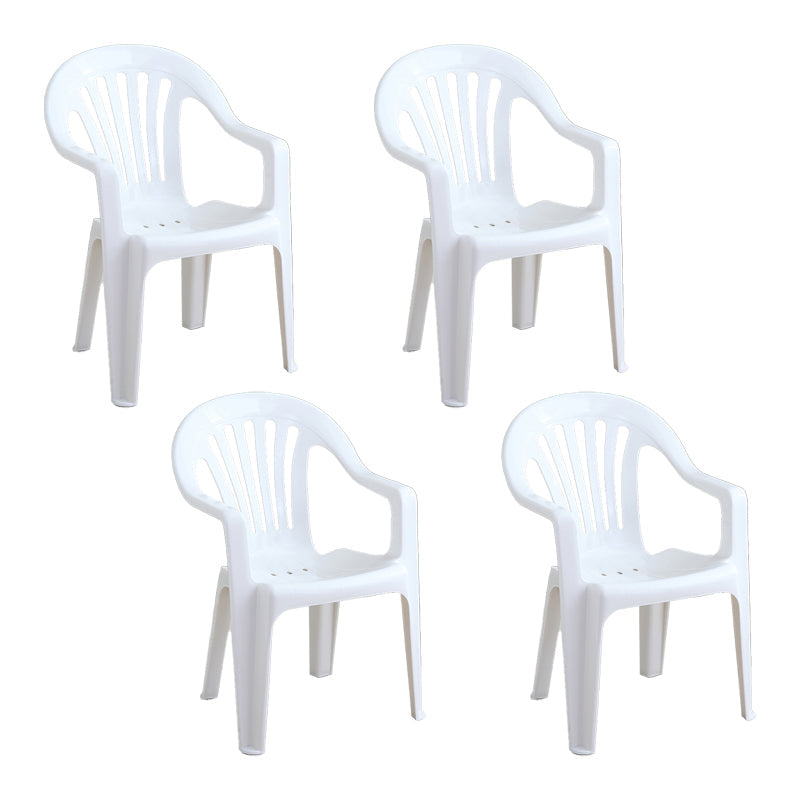 Minimalist Style Slat Back Chair Plastic Stacking Dining Side Chairs for Home White 4 Piece Set Clearhalo ' kitchen&dining_furn' 'Dining Chairs' 'Dining Tables & Seating' 'dining_chair' 'furn' 'furn_dining_chair' 'Furniture' 'furniture_dining_chair' 'Kitchen & Dining Furniture' 'kitchen' 4130599