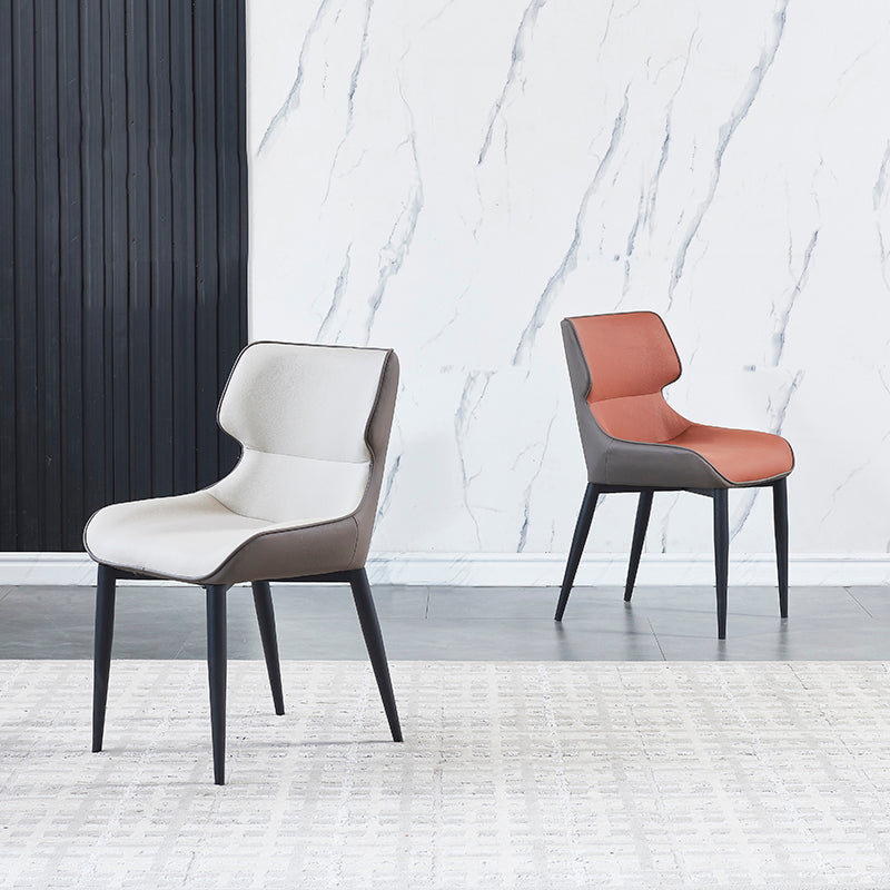 Indoor Industrial Arm Chair Wingback Metal Upholstered Dining Room Chair (Set of 2) Clearhalo ' kitchen&dining_furn' 'Dining Chairs' 'Dining Tables & Seating' 'dining_chair' 'furn' 'furn_dining_chair' 'Furniture' 'furniture_dining_chair' 'Kitchen & Dining Furniture' 'kitchen' 4130601