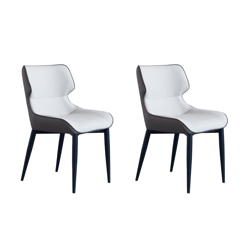 Indoor Industrial Arm Chair Wingback Metal Upholstered Dining Room Chair (Set of 2) Gray-White Clearhalo ' kitchen&dining_furn' 'Dining Chairs' 'Dining Tables & Seating' 'dining_chair' 'furn' 'furn_dining_chair' 'Furniture' 'furniture_dining_chair' 'Kitchen & Dining Furniture' 'kitchen' 4130602