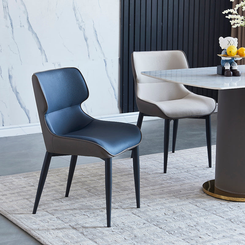 Indoor Industrial Arm Chair Wingback Metal Upholstered Dining Room Chair (Set of 2) Clearhalo ' kitchen&dining_furn' 'Dining Chairs' 'Dining Tables & Seating' 'dining_chair' 'furn' 'furn_dining_chair' 'Furniture' 'furniture_dining_chair' 'Kitchen & Dining Furniture' 'kitchen' 4130606