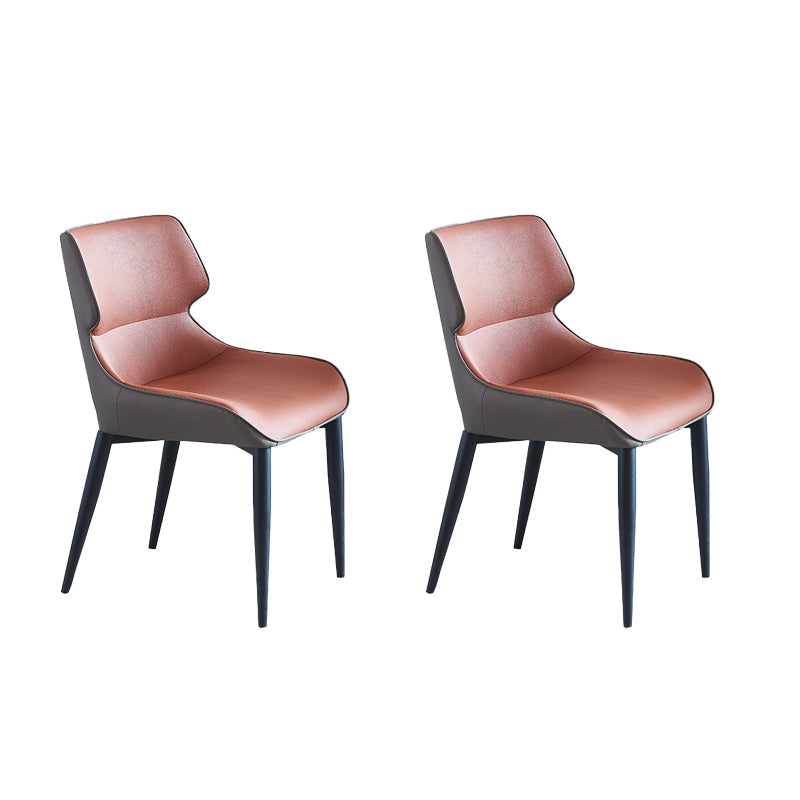 Indoor Industrial Arm Chair Wingback Metal Upholstered Dining Room Chair (Set of 2) Brown Clearhalo ' kitchen&dining_furn' 'Dining Chairs' 'Dining Tables & Seating' 'dining_chair' 'furn' 'furn_dining_chair' 'Furniture' 'furniture_dining_chair' 'Kitchen & Dining Furniture' 'kitchen' 4130607