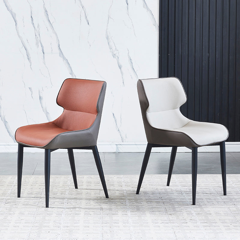 Indoor Industrial Arm Chair Wingback Metal Upholstered Dining Room Chair (Set of 2) Clearhalo ' kitchen&dining_furn' 'Dining Chairs' 'Dining Tables & Seating' 'dining_chair' 'furn' 'furn_dining_chair' 'Furniture' 'furniture_dining_chair' 'Kitchen & Dining Furniture' 'kitchen' 4130608