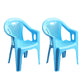 Contemporary Style Plastic Dining Arm Chairs Slat Back Stacking Side Chairs Blue 2 Piece Set Clearhalo ' kitchen&dining_furn' 'Dining Chairs' 'Dining Tables & Seating' 'dining_chair' 'furn' 'furn_dining_chair' 'Furniture' 'furniture_dining_chair' 'Kitchen & Dining Furniture' 'kitchen' 4130617
