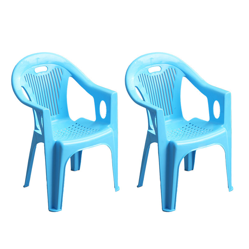 Contemporary Style Plastic Dining Arm Chairs Slat Back Stacking Side Chairs Blue 2 Piece Set Clearhalo ' kitchen&dining_furn' 'Dining Chairs' 'Dining Tables & Seating' 'dining_chair' 'furn' 'furn_dining_chair' 'Furniture' 'furniture_dining_chair' 'Kitchen & Dining Furniture' 'kitchen' 4130617