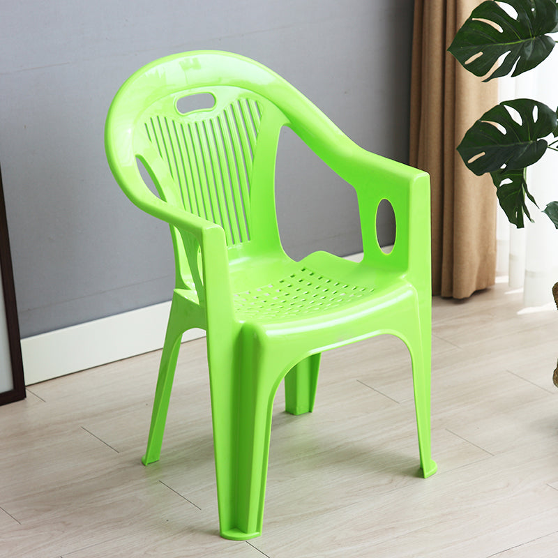 Contemporary Style Plastic Dining Arm Chairs Slat Back Stacking Side Chairs Green 1 Piece Clearhalo ' kitchen&dining_furn' 'Dining Chairs' 'Dining Tables & Seating' 'dining_chair' 'furn' 'furn_dining_chair' 'Furniture' 'furniture_dining_chair' 'Kitchen & Dining Furniture' 'kitchen' 4130621