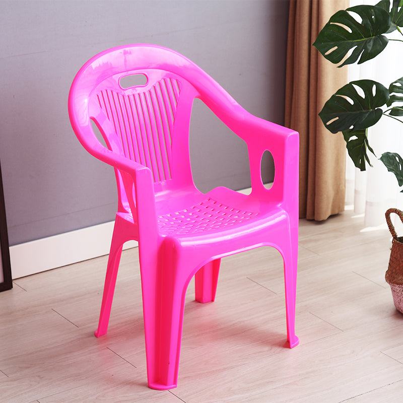 Contemporary Style Plastic Dining Arm Chairs Slat Back Stacking Side Chairs Pink 1 Piece Clearhalo ' kitchen&dining_furn' 'Dining Chairs' 'Dining Tables & Seating' 'dining_chair' 'furn' 'furn_dining_chair' 'Furniture' 'furniture_dining_chair' 'Kitchen & Dining Furniture' 'kitchen' 4130627