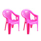 Contemporary Style Plastic Dining Arm Chairs Slat Back Stacking Side Chairs Pink 2 Piece Set Clearhalo ' kitchen&dining_furn' 'Dining Chairs' 'Dining Tables & Seating' 'dining_chair' 'furn' 'furn_dining_chair' 'Furniture' 'furniture_dining_chair' 'Kitchen & Dining Furniture' 'kitchen' 4130629