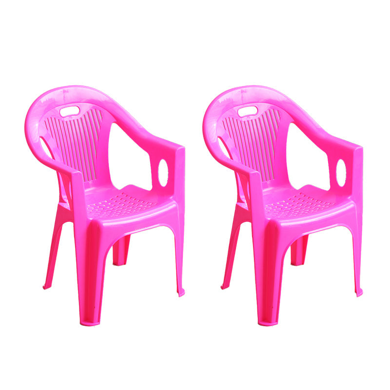 Contemporary Style Plastic Dining Arm Chairs Slat Back Stacking Side Chairs Pink 2 Piece Set Clearhalo ' kitchen&dining_furn' 'Dining Chairs' 'Dining Tables & Seating' 'dining_chair' 'furn' 'furn_dining_chair' 'Furniture' 'furniture_dining_chair' 'Kitchen & Dining Furniture' 'kitchen' 4130629