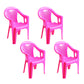 Contemporary Style Plastic Dining Arm Chairs Slat Back Stacking Side Chairs Pink 4 Piece Set Clearhalo ' kitchen&dining_furn' 'Dining Chairs' 'Dining Tables & Seating' 'dining_chair' 'furn' 'furn_dining_chair' 'Furniture' 'furniture_dining_chair' 'Kitchen & Dining Furniture' 'kitchen' 4130631