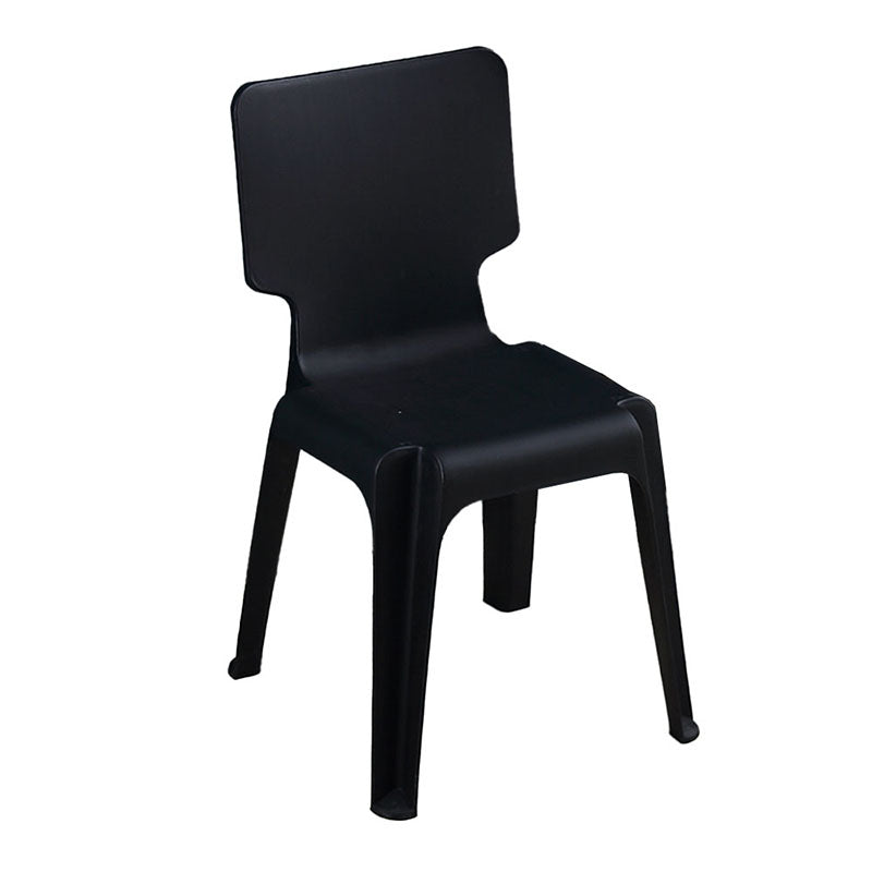 Contemporary Plastic Dining Side Chairs Solid Back Armless Stackable Chair Black 1 Piece Clearhalo ' kitchen&dining_furn' 'Dining Chairs' 'Dining Tables & Seating' 'dining_chair' 'furn' 'furn_dining_chair' 'Furniture' 'furniture_dining_chair' 'Kitchen & Dining Furniture' 'kitchen' 4130640