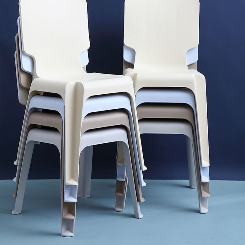 Contemporary Plastic Dining Side Chairs Solid Back Armless Stackable Chair Clearhalo ' kitchen&dining_furn' 'Dining Chairs' 'Dining Tables & Seating' 'dining_chair' 'furn' 'furn_dining_chair' 'Furniture' 'furniture_dining_chair' 'Kitchen & Dining Furniture' 'kitchen' 4130641