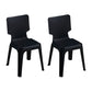 Contemporary Plastic Dining Side Chairs Solid Back Armless Stackable Chair Black 2 Piece Set Clearhalo ' kitchen&dining_furn' 'Dining Chairs' 'Dining Tables & Seating' 'dining_chair' 'furn' 'furn_dining_chair' 'Furniture' 'furniture_dining_chair' 'Kitchen & Dining Furniture' 'kitchen' 4130642