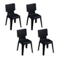 Contemporary Plastic Dining Side Chairs Solid Back Armless Stackable Chair Black 4 Piece Set Clearhalo ' kitchen&dining_furn' 'Dining Chairs' 'Dining Tables & Seating' 'dining_chair' 'furn' 'furn_dining_chair' 'Furniture' 'furniture_dining_chair' 'Kitchen & Dining Furniture' 'kitchen' 4130643