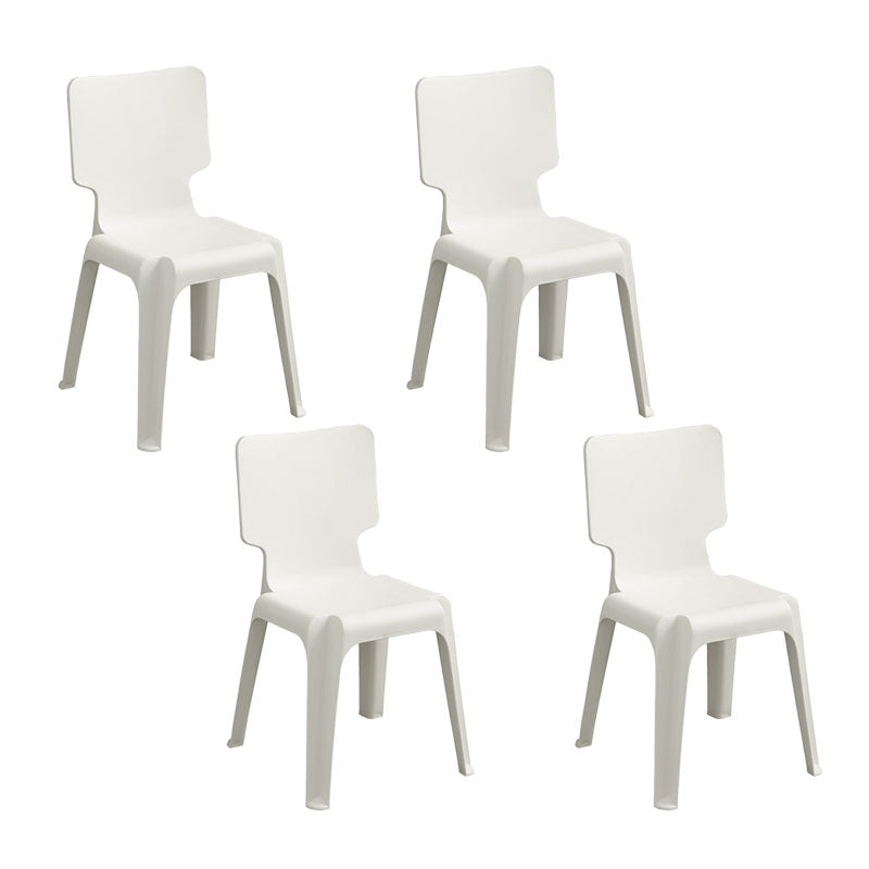 Contemporary Plastic Dining Side Chairs Solid Back Armless Stackable Chair Khaki 4 Piece Set Clearhalo ' kitchen&dining_furn' 'Dining Chairs' 'Dining Tables & Seating' 'dining_chair' 'furn' 'furn_dining_chair' 'Furniture' 'furniture_dining_chair' 'Kitchen & Dining Furniture' 'kitchen' 4130649
