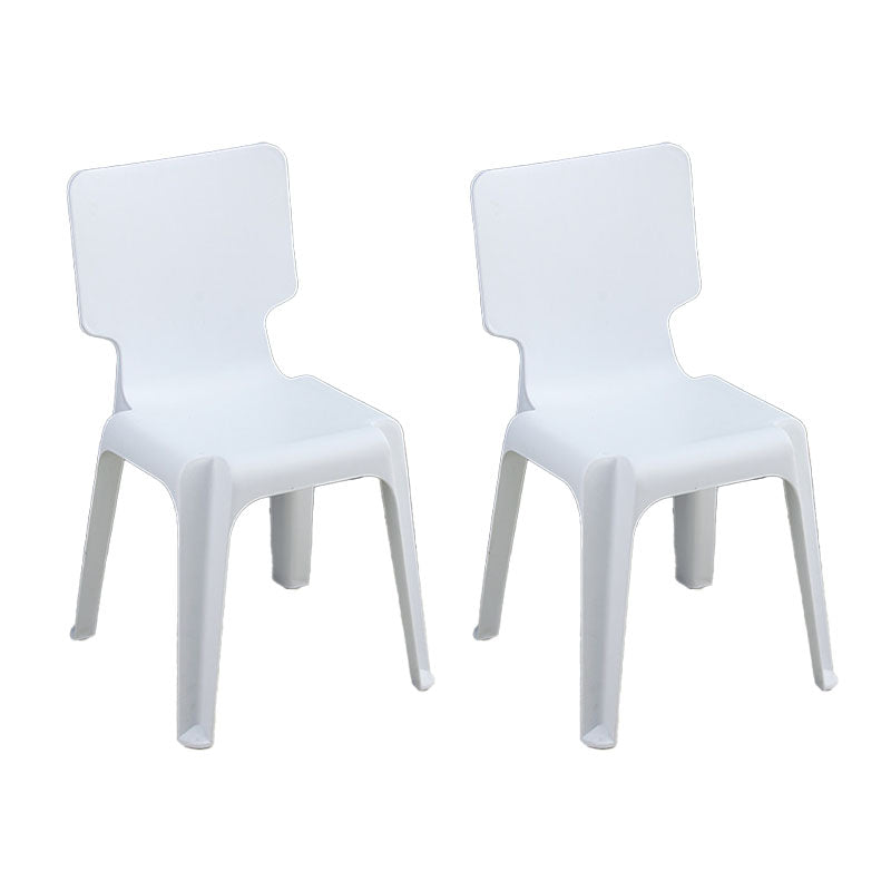 Contemporary Plastic Dining Side Chairs Solid Back Armless Stackable Chair White 2 Piece Set Clearhalo ' kitchen&dining_furn' 'Dining Chairs' 'Dining Tables & Seating' 'dining_chair' 'furn' 'furn_dining_chair' 'Furniture' 'furniture_dining_chair' 'Kitchen & Dining Furniture' 'kitchen' 4130653