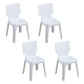 Contemporary Plastic Dining Side Chairs Solid Back Armless Stackable Chair White 4 Piece Set Clearhalo ' kitchen&dining_furn' 'Dining Chairs' 'Dining Tables & Seating' 'dining_chair' 'furn' 'furn_dining_chair' 'Furniture' 'furniture_dining_chair' 'Kitchen & Dining Furniture' 'kitchen' 4130654