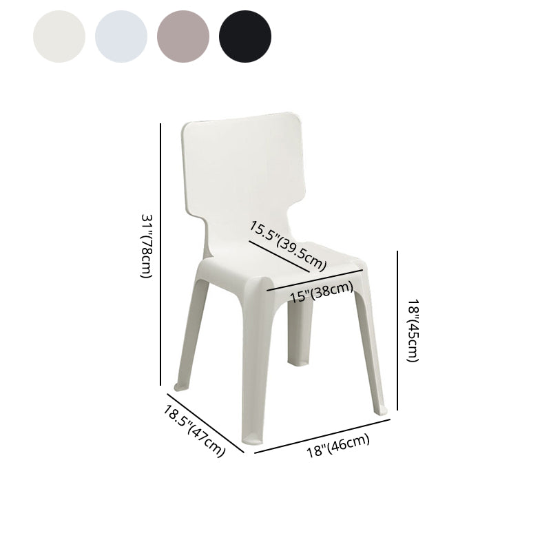 Contemporary Plastic Dining Side Chairs Solid Back Armless Stackable Chair Clearhalo ' kitchen&dining_furn' 'Dining Chairs' 'Dining Tables & Seating' 'dining_chair' 'furn' 'furn_dining_chair' 'Furniture' 'furniture_dining_chair' 'Kitchen & Dining Furniture' 'kitchen' 4130658