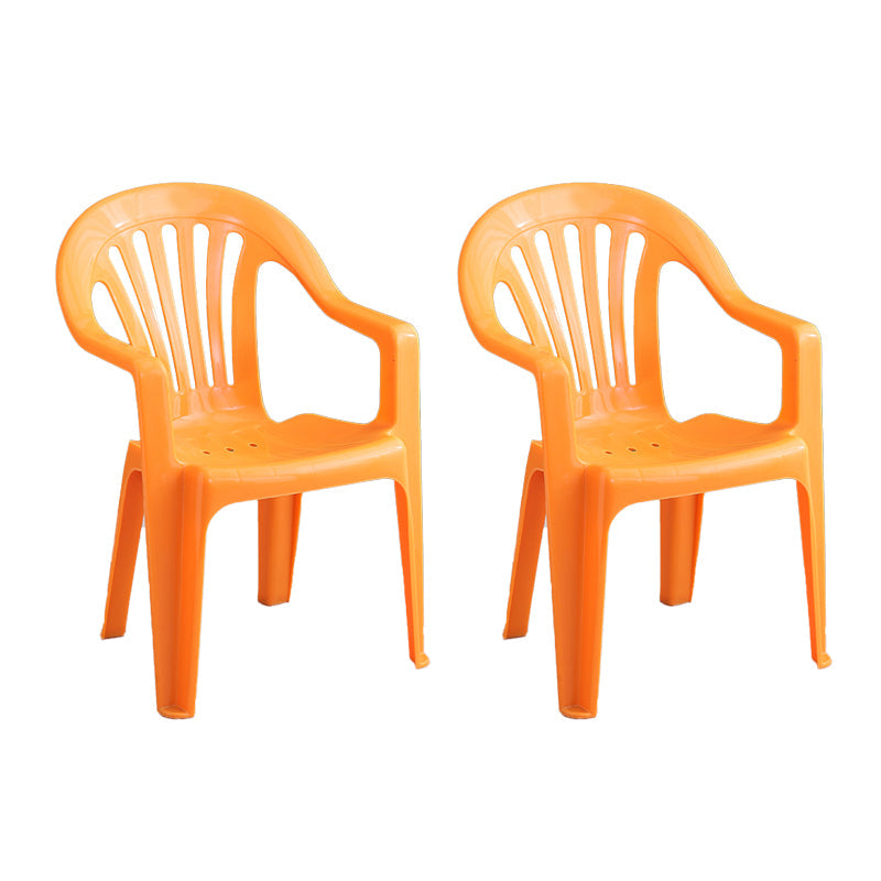 Contemporary Plastic Side Arm Chair Windsor Back Folding Side Chair for Restaurant Orange 2 Piece Set Clearhalo ' kitchen&dining_furn' 'Dining Chairs' 'Dining Tables & Seating' 'dining_chair' 'furn' 'furn_dining_chair' 'Furniture' 'furniture_dining_chair' 'Kitchen & Dining Furniture' 'kitchen' 4130662