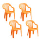 Contemporary Plastic Side Arm Chair Windsor Back Folding Side Chair for Restaurant Orange 4 Piece Set Clearhalo ' kitchen&dining_furn' 'Dining Chairs' 'Dining Tables & Seating' 'dining_chair' 'furn' 'furn_dining_chair' 'Furniture' 'furniture_dining_chair' 'Kitchen & Dining Furniture' 'kitchen' 4130664