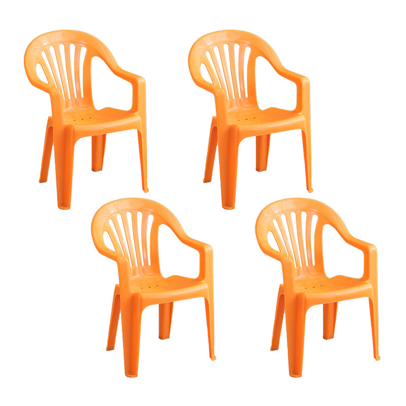Contemporary Plastic Side Arm Chair Windsor Back Folding Side Chair for Restaurant Orange 4 Piece Set Clearhalo ' kitchen&dining_furn' 'Dining Chairs' 'Dining Tables & Seating' 'dining_chair' 'furn' 'furn_dining_chair' 'Furniture' 'furniture_dining_chair' 'Kitchen & Dining Furniture' 'kitchen' 4130664