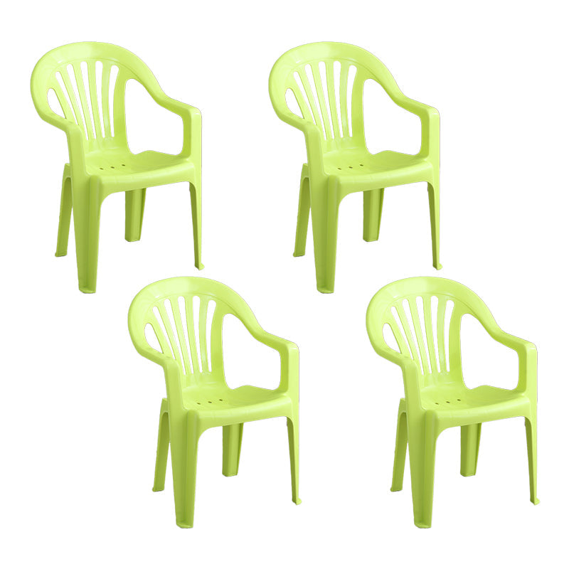 Contemporary Plastic Side Arm Chair Windsor Back Folding Side Chair for Restaurant Yellow 4 Piece Set Clearhalo ' kitchen&dining_furn' 'Dining Chairs' 'Dining Tables & Seating' 'dining_chair' 'furn' 'furn_dining_chair' 'Furniture' 'furniture_dining_chair' 'Kitchen & Dining Furniture' 'kitchen' 4130676