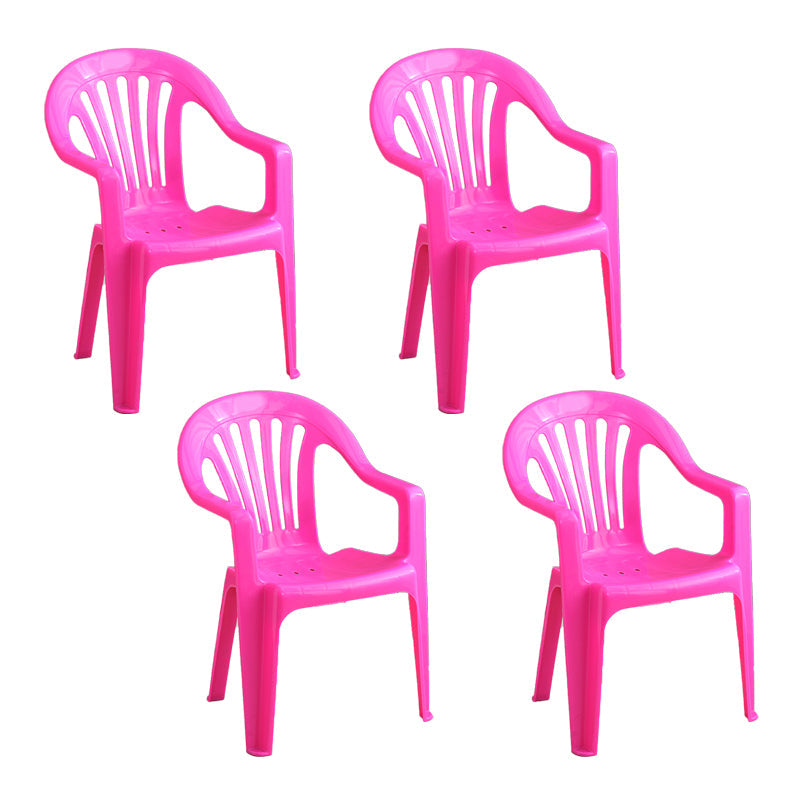 Contemporary Plastic Side Arm Chair Windsor Back Folding Side Chair for Restaurant Red 4 Piece Set Clearhalo ' kitchen&dining_furn' 'Dining Chairs' 'Dining Tables & Seating' 'dining_chair' 'furn' 'furn_dining_chair' 'Furniture' 'furniture_dining_chair' 'Kitchen & Dining Furniture' 'kitchen' 4130679