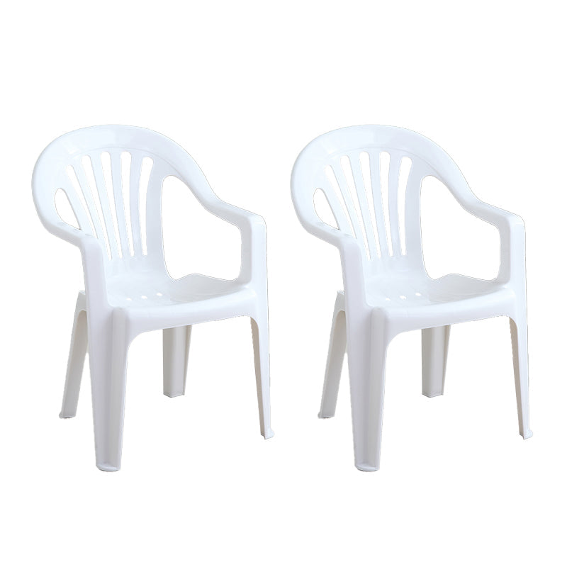 Contemporary Plastic Side Arm Chair Windsor Back Folding Side Chair for Restaurant White 2 Piece Set Clearhalo ' kitchen&dining_furn' 'Dining Chairs' 'Dining Tables & Seating' 'dining_chair' 'furn' 'furn_dining_chair' 'Furniture' 'furniture_dining_chair' 'Kitchen & Dining Furniture' 'kitchen' 4130681