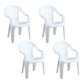 Contemporary Plastic Side Arm Chair Windsor Back Folding Side Chair for Restaurant White 4 Piece Set Clearhalo ' kitchen&dining_furn' 'Dining Chairs' 'Dining Tables & Seating' 'dining_chair' 'furn' 'furn_dining_chair' 'Furniture' 'furniture_dining_chair' 'Kitchen & Dining Furniture' 'kitchen' 4130682