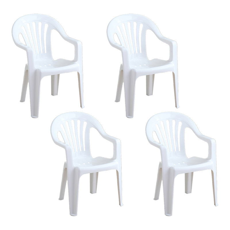 Contemporary Plastic Side Arm Chair Windsor Back Folding Side Chair for Restaurant White 4 Piece Set Clearhalo ' kitchen&dining_furn' 'Dining Chairs' 'Dining Tables & Seating' 'dining_chair' 'furn' 'furn_dining_chair' 'Furniture' 'furniture_dining_chair' 'Kitchen & Dining Furniture' 'kitchen' 4130682