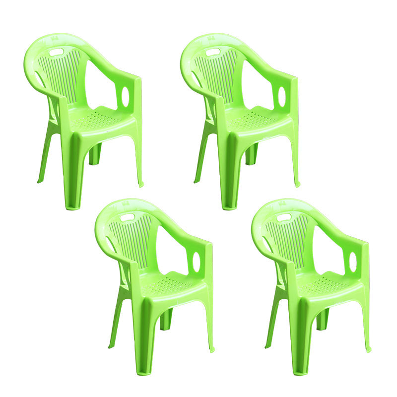 Contemporary Style Plastic Dining Arm Chairs Slat Back Stacking Side Chairs for Home Use Green 4 Piece Set Clearhalo ' kitchen&dining_furn' 'Dining Chairs' 'Dining Tables & Seating' 'dining_chair' 'furn' 'furn_dining_chair' 'Furniture' 'furniture_dining_chair' 'Kitchen & Dining Furniture' 'kitchen' 4130695