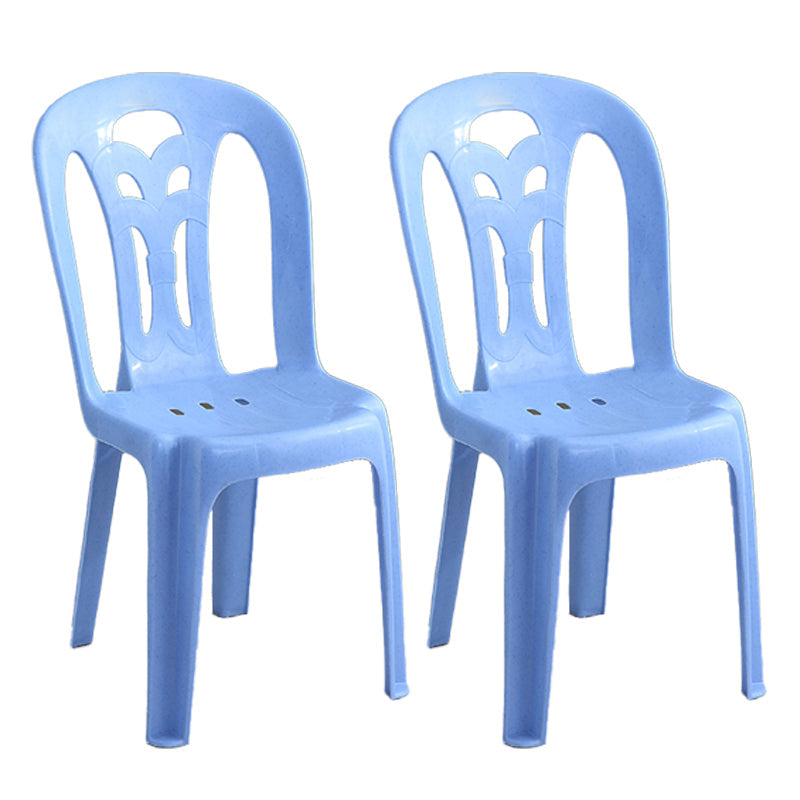 Contemporary Plastic Dining Side Chairs Slat Back Armless Stackable Chair for Home Blue 2 Piece Set Clearhalo ' kitchen&dining_furn' 'Dining Chairs' 'Dining Tables & Seating' 'dining_chair' 'furn' 'furn_dining_chair' 'Furniture' 'furniture_dining_chair' 'Kitchen & Dining Furniture' 'kitchen' 4130712