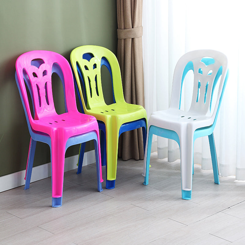 Contemporary Plastic Dining Side Chairs Slat Back Armless Stackable Chair for Home Clearhalo ' kitchen&dining_furn' 'Dining Chairs' 'Dining Tables & Seating' 'dining_chair' 'furn' 'furn_dining_chair' 'Furniture' 'furniture_dining_chair' 'Kitchen & Dining Furniture' 'kitchen' 4130713
