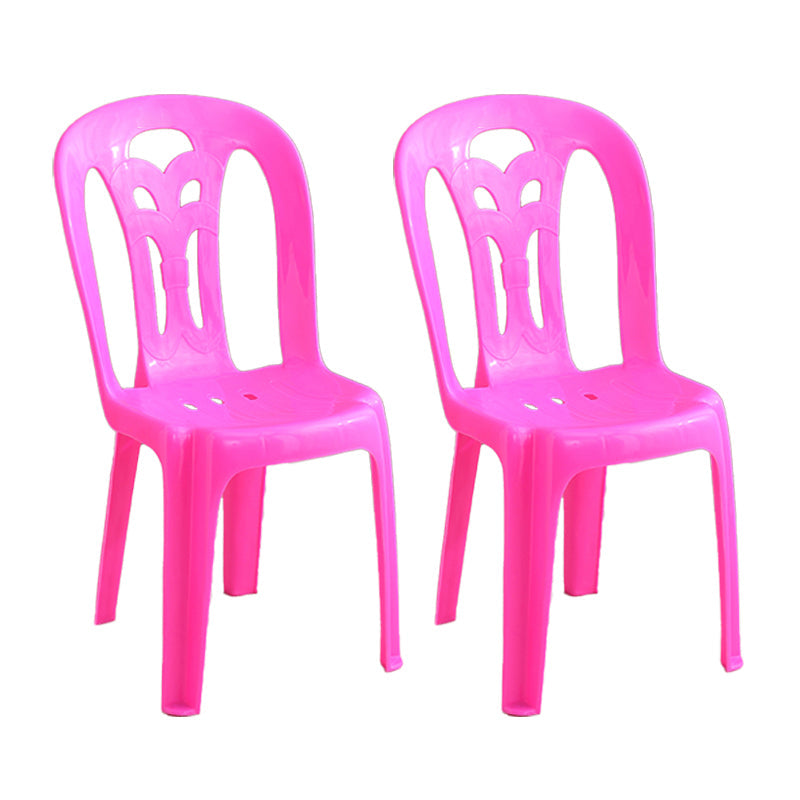 Contemporary Plastic Dining Side Chairs Slat Back Armless Stackable Chair for Home Red 2 Piece Set Clearhalo ' kitchen&dining_furn' 'Dining Chairs' 'Dining Tables & Seating' 'dining_chair' 'furn' 'furn_dining_chair' 'Furniture' 'furniture_dining_chair' 'Kitchen & Dining Furniture' 'kitchen' 4130717