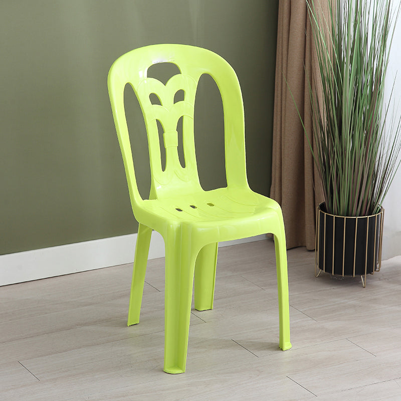 Contemporary Plastic Dining Side Chairs Slat Back Armless Stackable Chair for Home Yellow 1 Piece Clearhalo ' kitchen&dining_furn' 'Dining Chairs' 'Dining Tables & Seating' 'dining_chair' 'furn' 'furn_dining_chair' 'Furniture' 'furniture_dining_chair' 'Kitchen & Dining Furniture' 'kitchen' 4130721