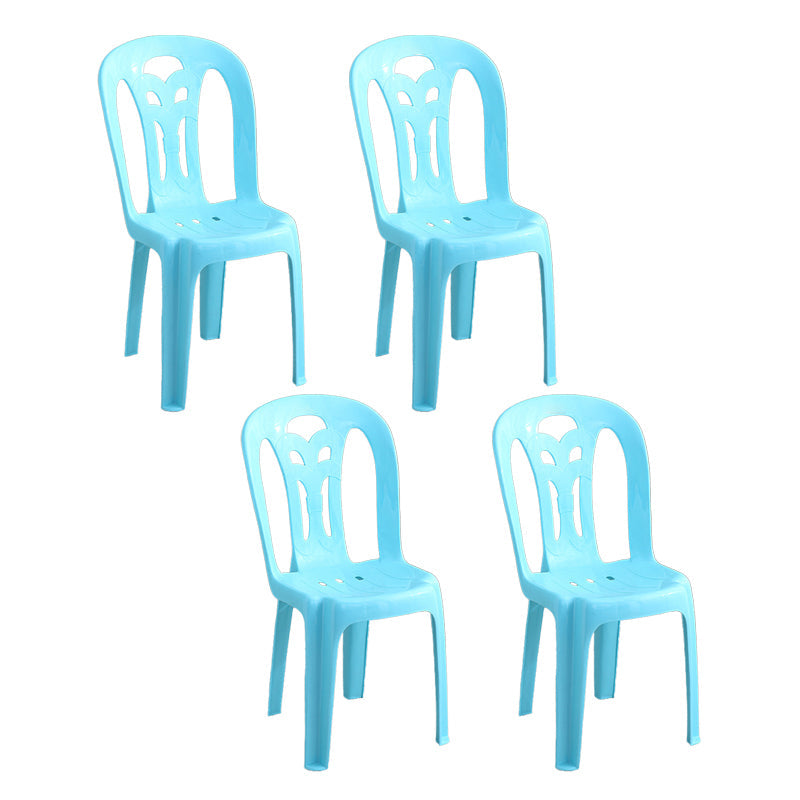 Contemporary Plastic Dining Side Chairs Slat Back Armless Stackable Chair for Home Light Blue 4 Piece Set Clearhalo ' kitchen&dining_furn' 'Dining Chairs' 'Dining Tables & Seating' 'dining_chair' 'furn' 'furn_dining_chair' 'Furniture' 'furniture_dining_chair' 'Kitchen & Dining Furniture' 'kitchen' 4130732