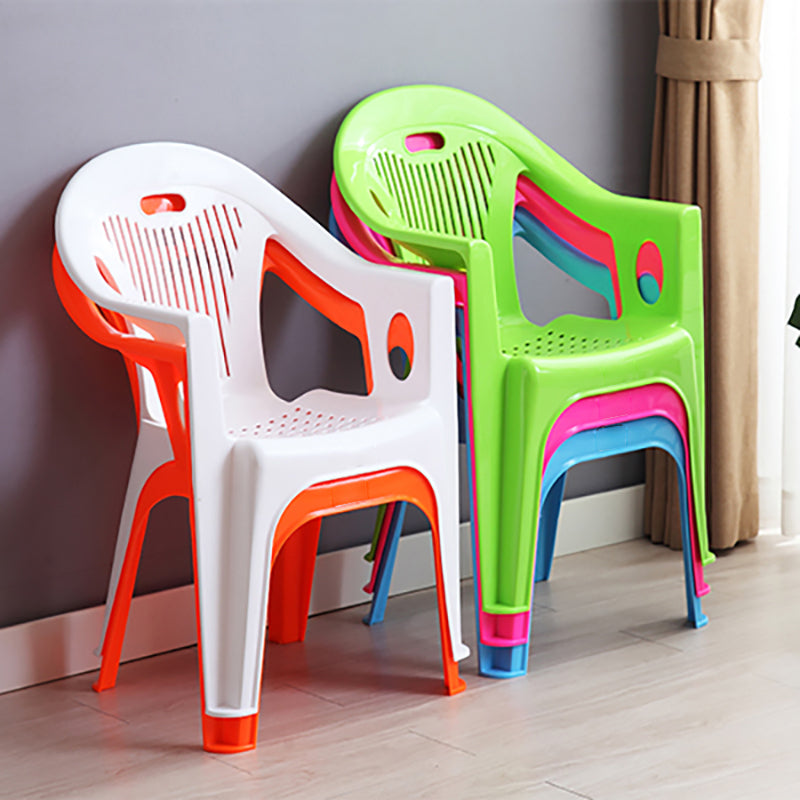 Contemporary Style Slat Back Stacking Side Chair Plastic Dining Arm Chairs Clearhalo ' kitchen&dining_furn' 'Dining Chairs' 'Dining Tables & Seating' 'dining_chair' 'furn' 'furn_dining_chair' 'Furniture' 'furniture_dining_chair' 'Kitchen & Dining Furniture' 'kitchen' 4130739