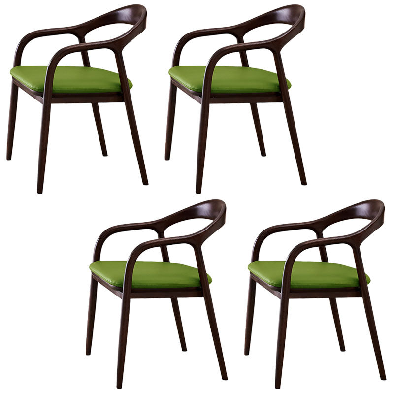 Traditional Solid Ash Wood Chairs Open Back Arm Dining Room Chairs Set Green 4 Piece Set Clearhalo ' kitchen&dining_furn' 'Dining Chairs' 'Dining Tables & Seating' 'dining_chair' 'furn' 'furn_dining_chair' 'Furniture' 'furniture_dining_chair' 'Kitchen & Dining Furniture' 'kitchen' 4130763