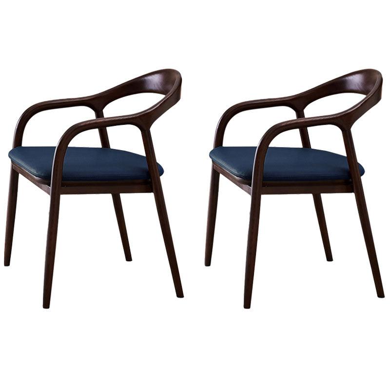 Traditional Solid Ash Wood Chairs Open Back Arm Dining Room Chairs Set Dark Blue 2 Piece Set Clearhalo ' kitchen&dining_furn' 'Dining Chairs' 'Dining Tables & Seating' 'dining_chair' 'furn' 'furn_dining_chair' 'Furniture' 'furniture_dining_chair' 'Kitchen & Dining Furniture' 'kitchen' 4130767