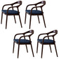 Traditional Solid Ash Wood Chairs Open Back Arm Dining Room Chairs Set Dark Blue 4 Piece Set Clearhalo ' kitchen&dining_furn' 'Dining Chairs' 'Dining Tables & Seating' 'dining_chair' 'furn' 'furn_dining_chair' 'Furniture' 'furniture_dining_chair' 'Kitchen & Dining Furniture' 'kitchen' 4130769