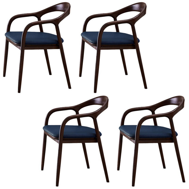 Traditional Solid Ash Wood Chairs Open Back Arm Dining Room Chairs Set Dark Blue 4 Piece Set Clearhalo ' kitchen&dining_furn' 'Dining Chairs' 'Dining Tables & Seating' 'dining_chair' 'furn' 'furn_dining_chair' 'Furniture' 'furniture_dining_chair' 'Kitchen & Dining Furniture' 'kitchen' 4130769
