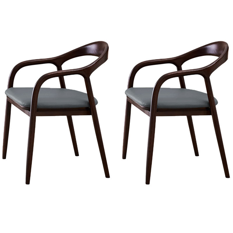 Traditional Solid Ash Wood Chairs Open Back Arm Dining Room Chairs Set Grey 2 Piece Set Clearhalo ' kitchen&dining_furn' 'Dining Chairs' 'Dining Tables & Seating' 'dining_chair' 'furn' 'furn_dining_chair' 'Furniture' 'furniture_dining_chair' 'Kitchen & Dining Furniture' 'kitchen' 4130774