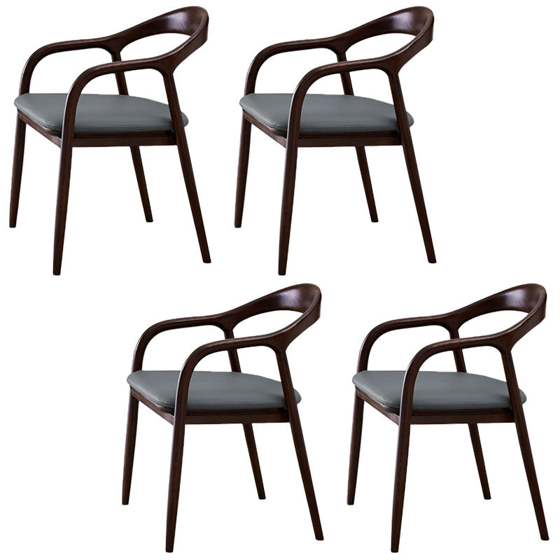 Traditional Solid Ash Wood Chairs Open Back Arm Dining Room Chairs Set Grey 4 Piece Set Clearhalo ' kitchen&dining_furn' 'Dining Chairs' 'Dining Tables & Seating' 'dining_chair' 'furn' 'furn_dining_chair' 'Furniture' 'furniture_dining_chair' 'Kitchen & Dining Furniture' 'kitchen' 4130776