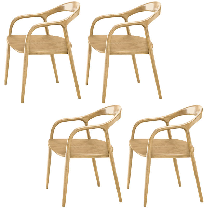 Traditional Solid Ash Wood Chairs Open Back Arm Dining Room Chairs Set Wood 4 Piece Set Clearhalo ' kitchen&dining_furn' 'Dining Chairs' 'Dining Tables & Seating' 'dining_chair' 'furn' 'furn_dining_chair' 'Furniture' 'furniture_dining_chair' 'Kitchen & Dining Furniture' 'kitchen' 4130779