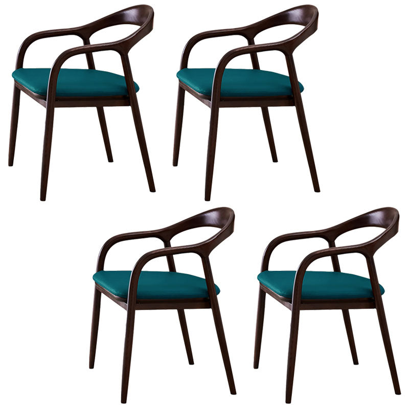 Traditional Solid Ash Wood Chairs Open Back Arm Dining Room Chairs Set Blue 4 Piece Set Clearhalo ' kitchen&dining_furn' 'Dining Chairs' 'Dining Tables & Seating' 'dining_chair' 'furn' 'furn_dining_chair' 'Furniture' 'furniture_dining_chair' 'Kitchen & Dining Furniture' 'kitchen' 4130782