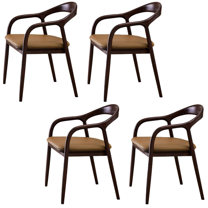 Traditional Solid Ash Wood Chairs Open Back Arm Dining Room Chairs Set Coffee 4 Piece Set Clearhalo ' kitchen&dining_furn' 'Dining Chairs' 'Dining Tables & Seating' 'dining_chair' 'furn' 'furn_dining_chair' 'Furniture' 'furniture_dining_chair' 'Kitchen & Dining Furniture' 'kitchen' 4130785