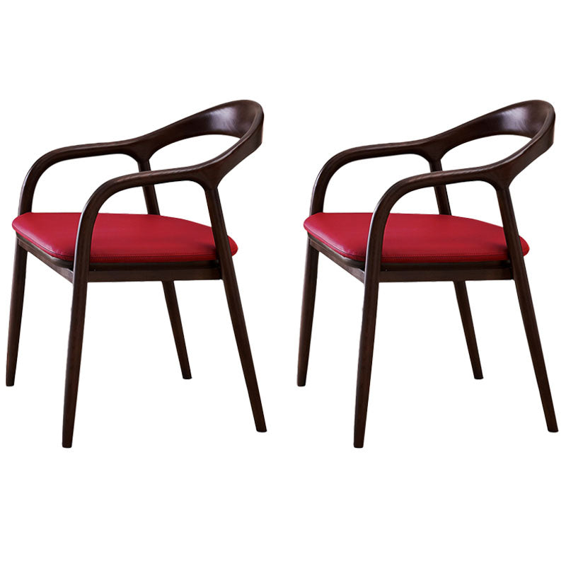 Traditional Solid Ash Wood Chairs Open Back Arm Dining Room Chairs Set Red 2 Piece Set Clearhalo ' kitchen&dining_furn' 'Dining Chairs' 'Dining Tables & Seating' 'dining_chair' 'furn' 'furn_dining_chair' 'Furniture' 'furniture_dining_chair' 'Kitchen & Dining Furniture' 'kitchen' 4130790